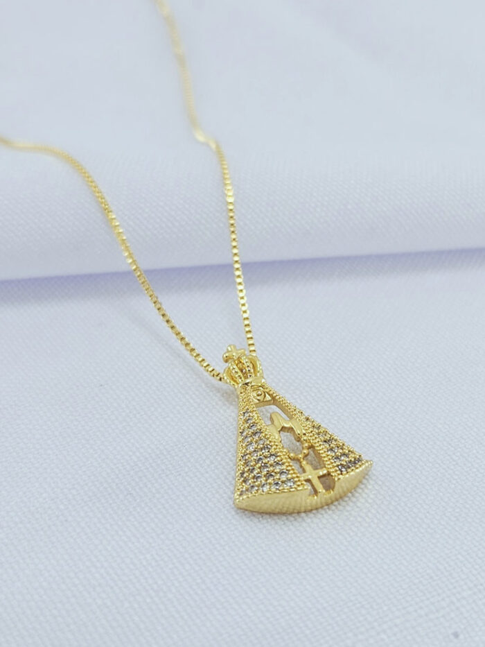 Gargantilha Nossa Senhora cravejada