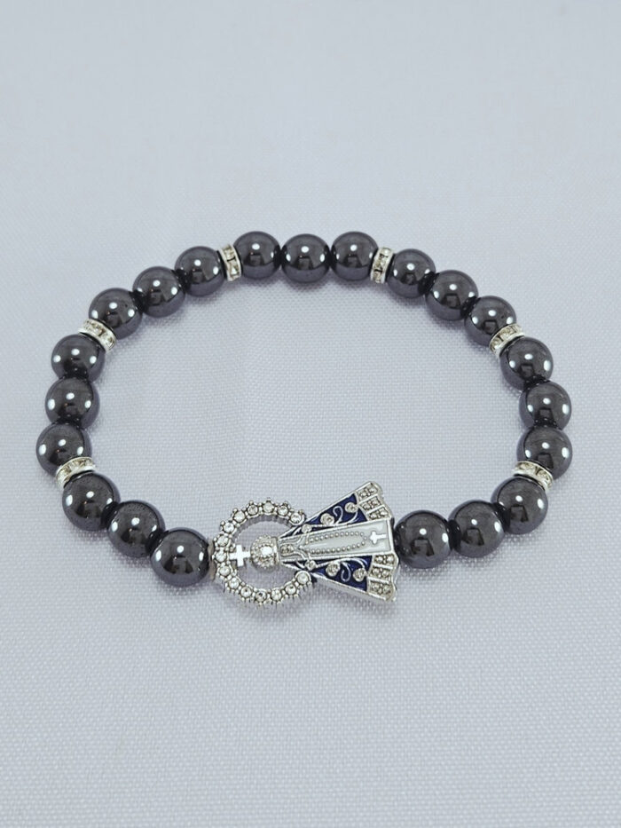 Pulseira Nossa Senhora Aparecida detalhe cristal