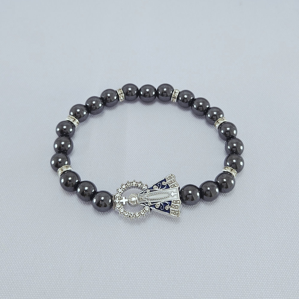 Pulseira Nossa Senhora Aparecida detalhe cristal
