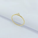 Anel minimalista pedra solitária