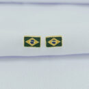 Brinco bandeira do Brasil borda dourada