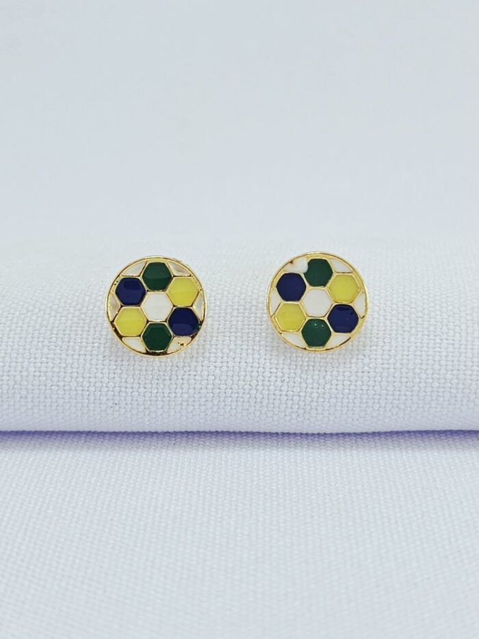 Brinco circulo colorido esmaltado