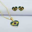Conjunto bandeira do Brasil modelo coração