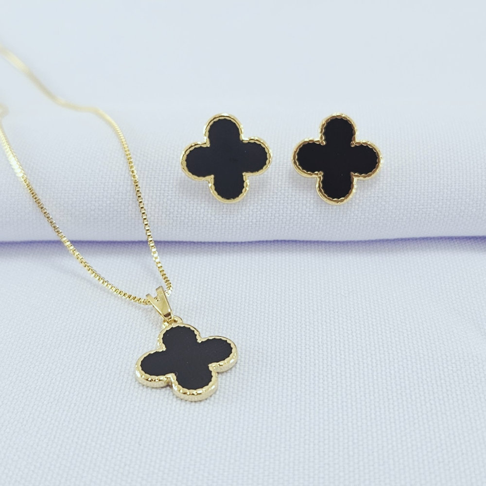 Conjunto trevo esmaltado - Imagem 2