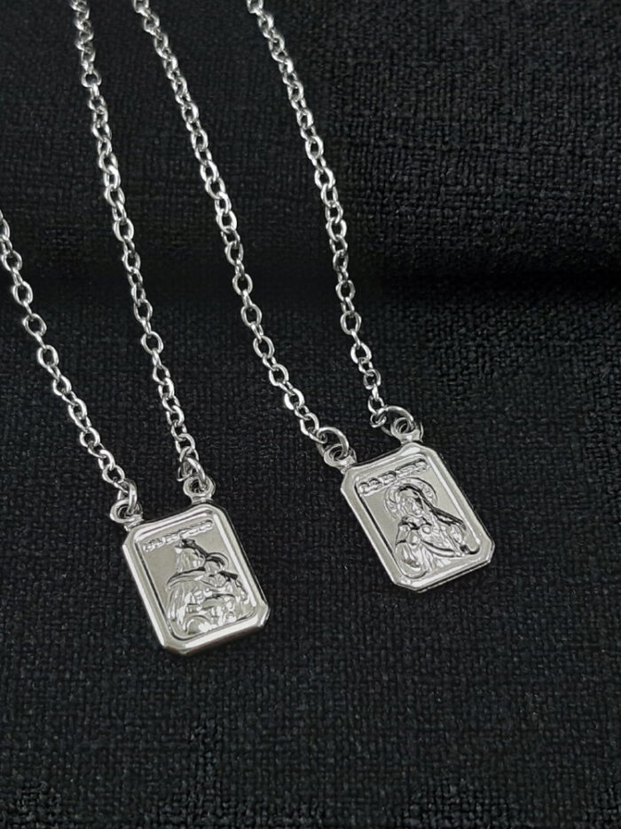 Escapulário N.S do Carmo e sagrado coração de jesus / Placa media