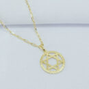 Cordão masculino estrela de Davi borda detalhada