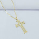 Cordão masculino cruz com elo cartier