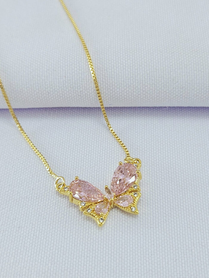 Gargantilha veneziana pingente borboleta