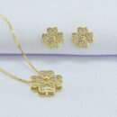 Conjunto trevo cravejado