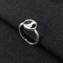 Anel N.S Aparecida com pedras  azul