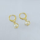 Brinco argola com pèrola pêndulo