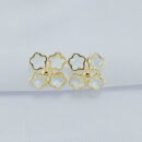 Brinco flor petalas cristais