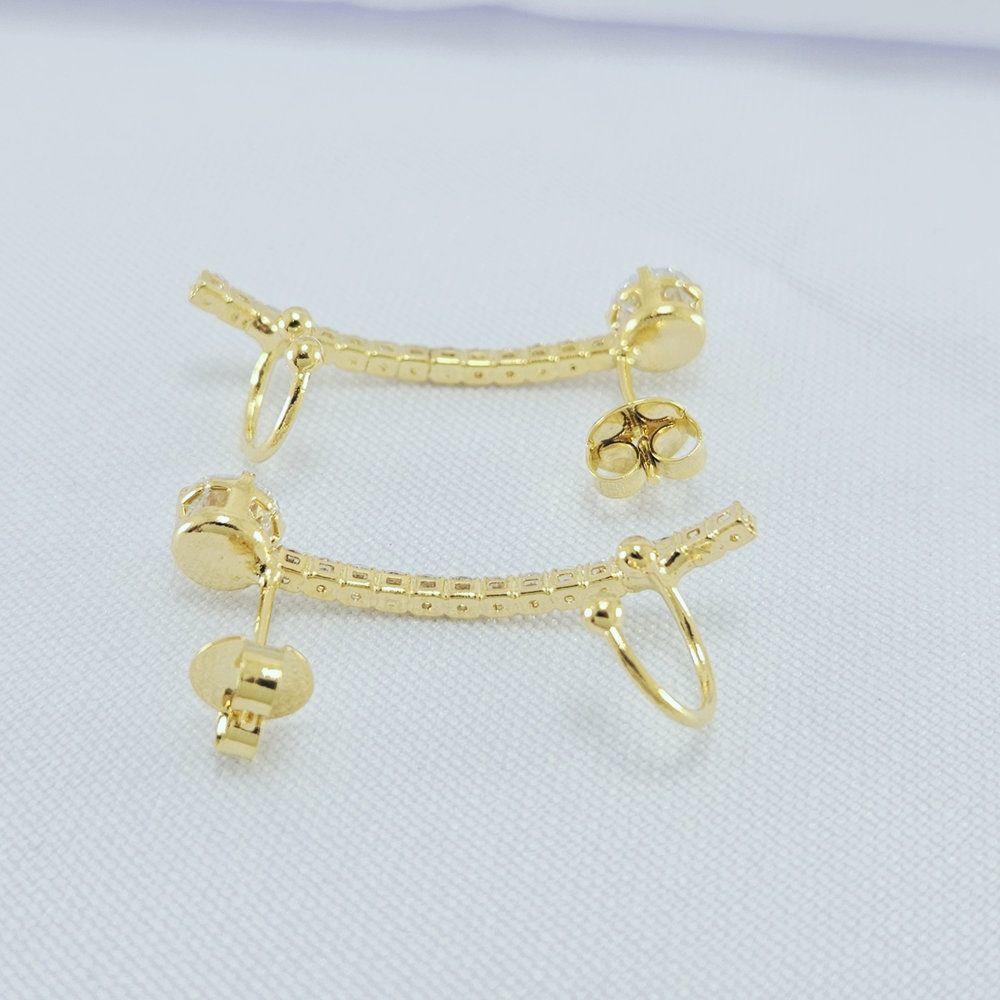 Brinco ear cuff cravejado detalhe cristal - Imagem 2