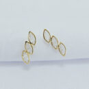 Brinco pedra navete triplo