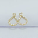 Brinco base coração cristal detalhe gota riviera