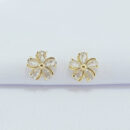 Brinco flor pétalas  cristal