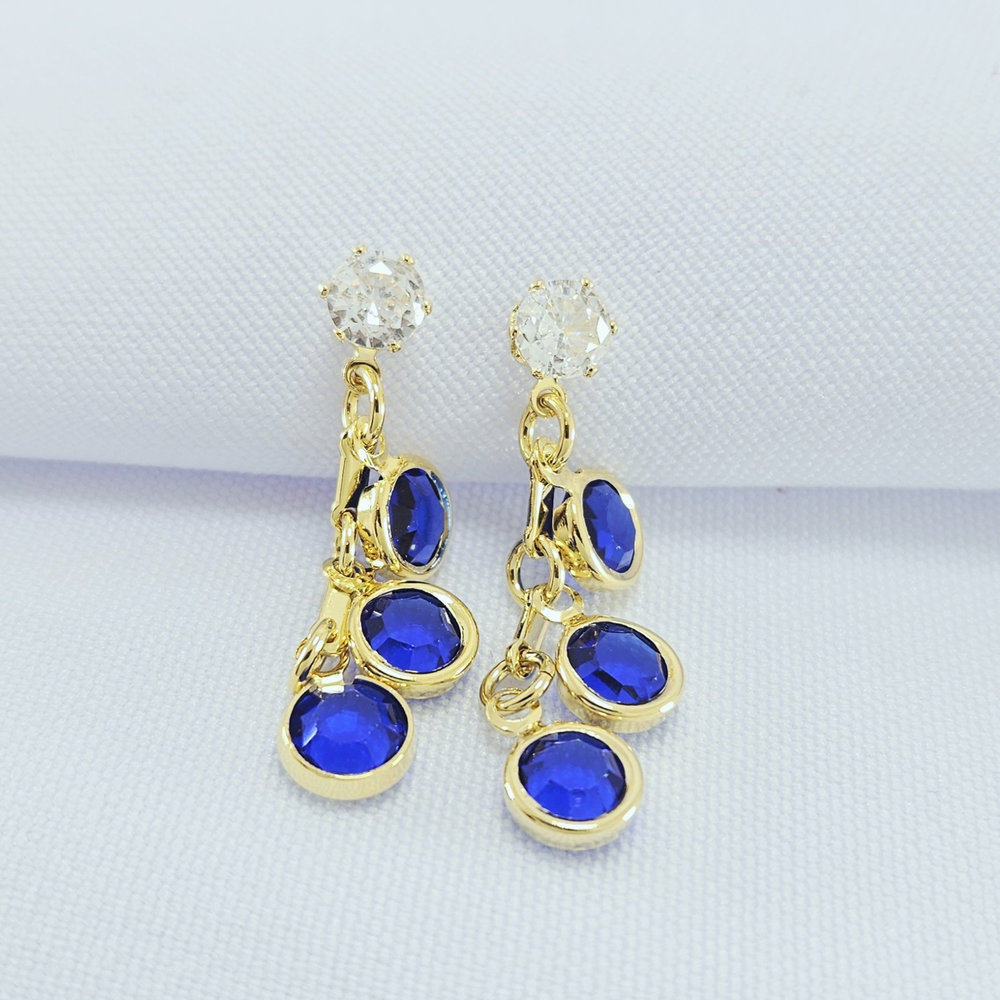 Brinco ponto de luz com cristais pêndulos - Imagem 2