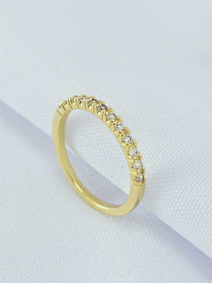 Anel pedras cristais quadrado