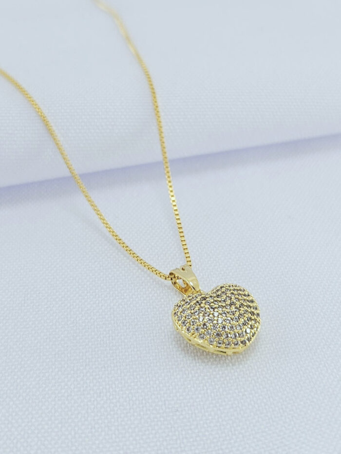 Gargantilha veneziana pingente coração