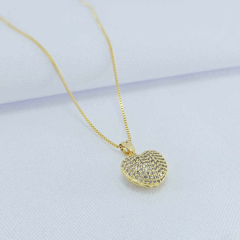 Gargantilha veneziana pingente coração