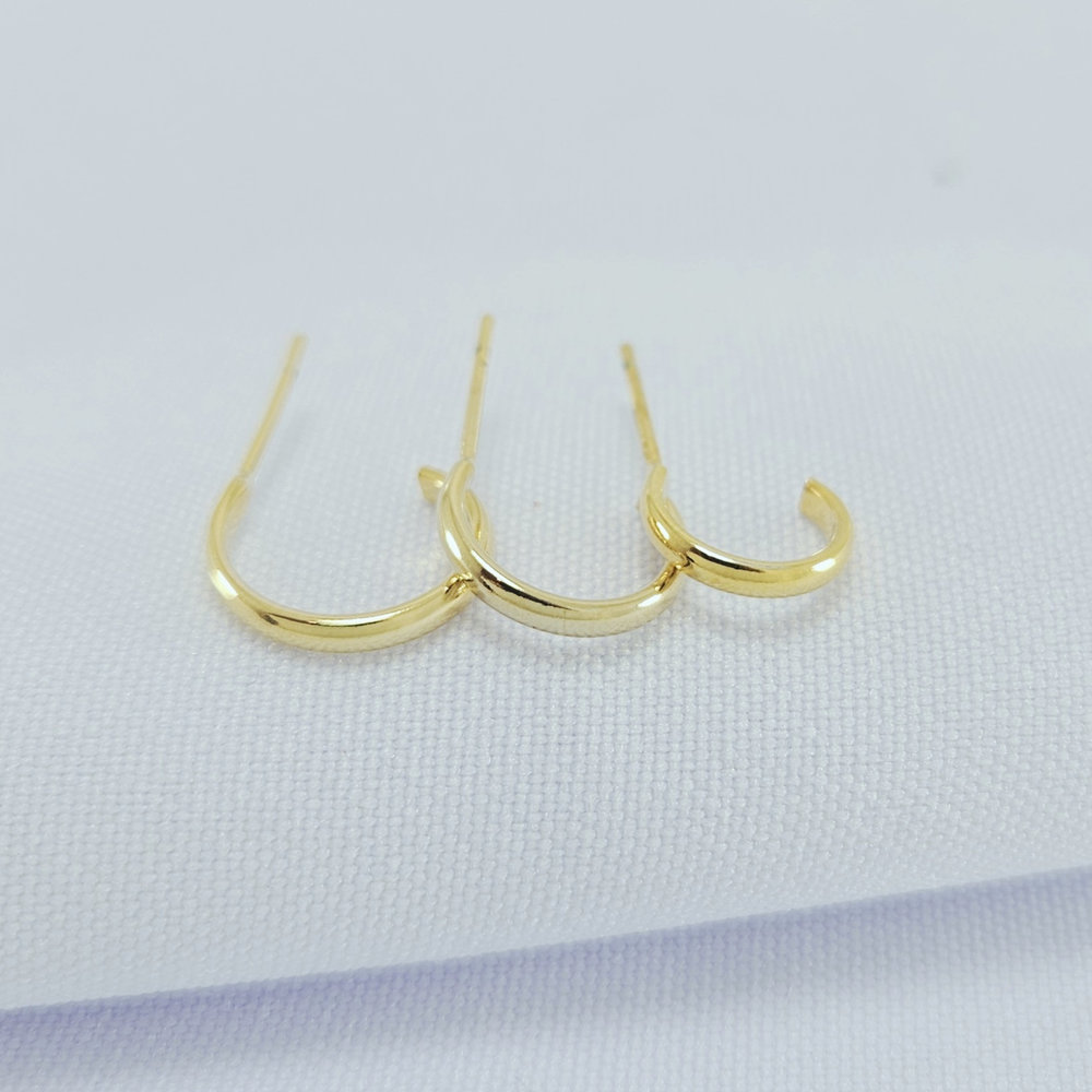 Trio de argolas lisas