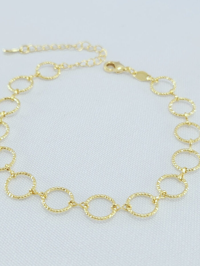 Pulseira elos circulares detalhados