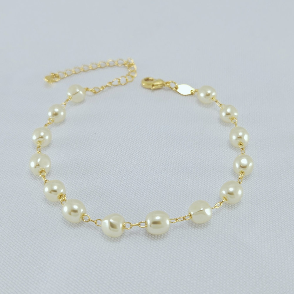 Pulseira pérola estilo barroca