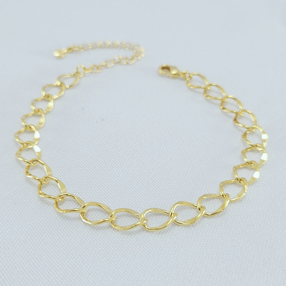 Pulseira elos ovais chapeados