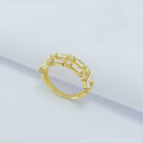 Anel fio duplo pedra baguete cristal