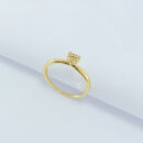 Anel solitário coração cravejado