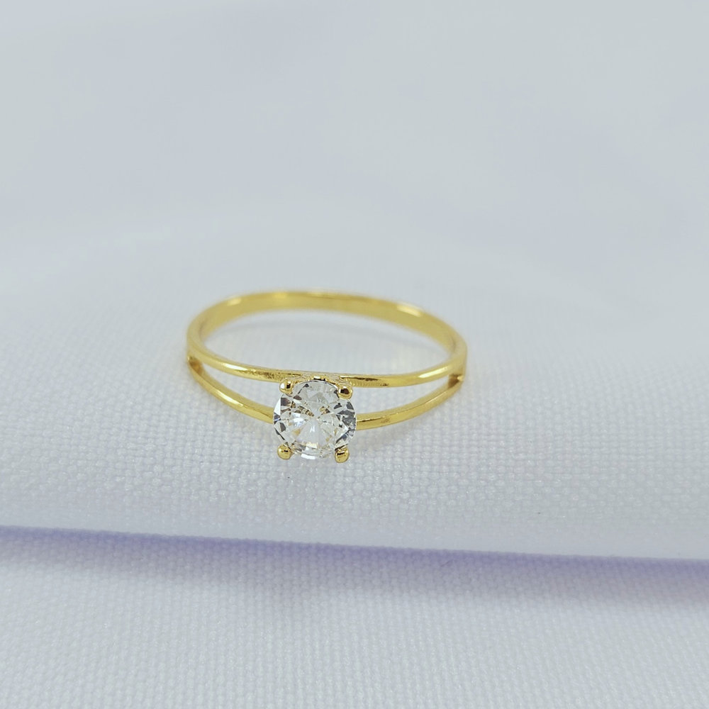 Anel solitário pedra redonda cristal - Imagem 2