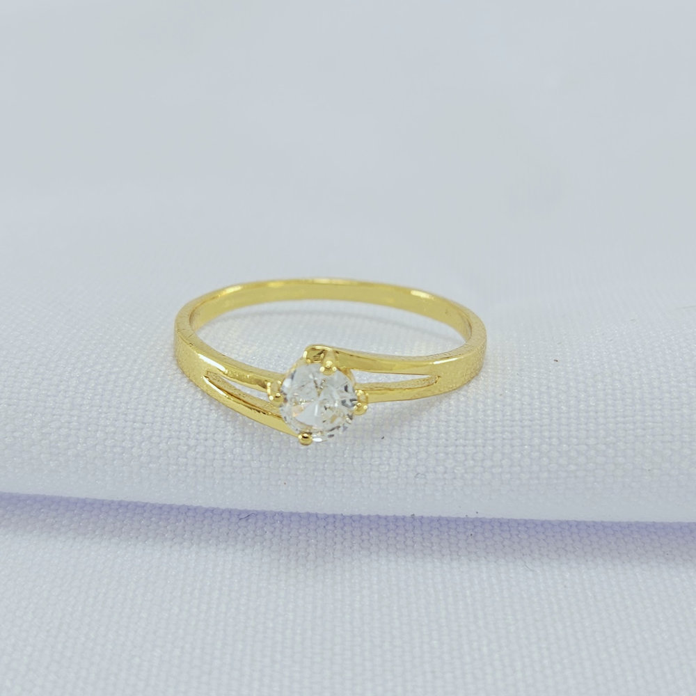 Anel solitário cristal detalhe vazado - Imagem 2