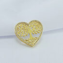 Pingente coração árvore da vida fio cravejado