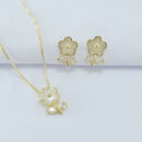 Conjunto modelo flor esmaltado