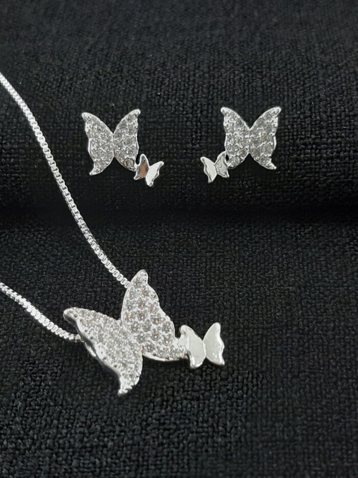 Conjunto borboleta duplo cravejado