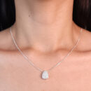 Gargantilha gota cravejada em zircônia