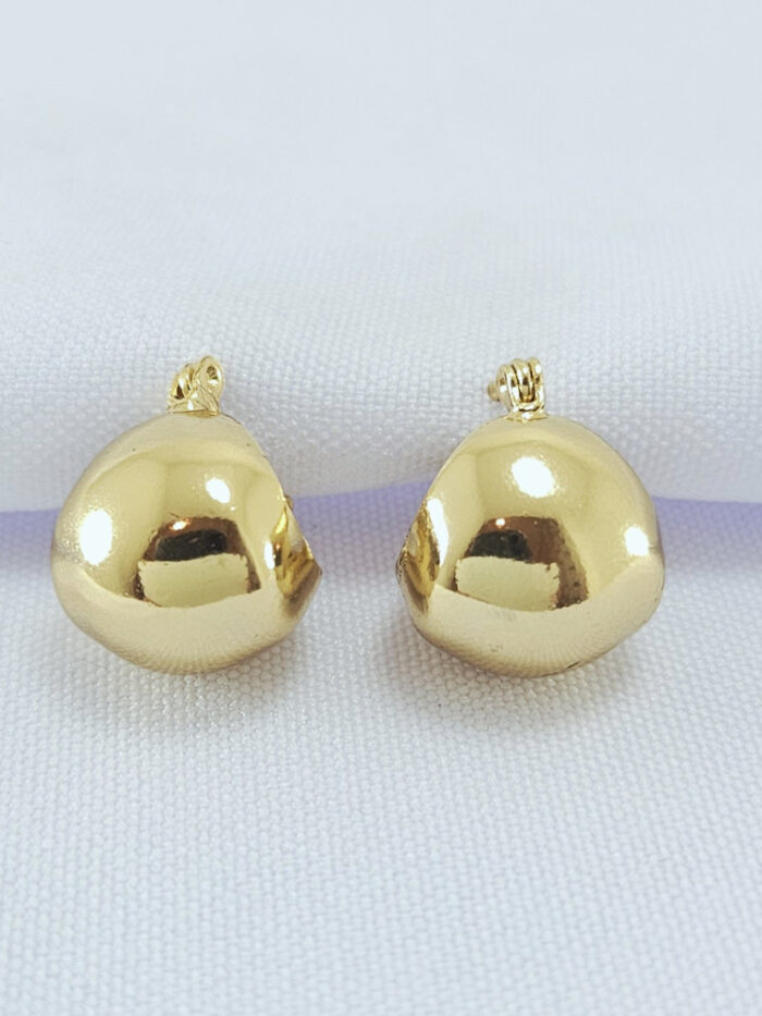 Brinco argola boleado chapeado