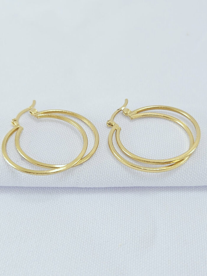 Brinco argola duplo liso