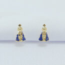 Brinco N.S Aparecida detalhe zicônia azul