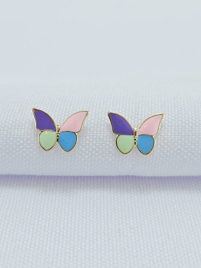 Brinco infantil borboleta colorida