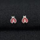 Brinco infantil joaninha esmaltada