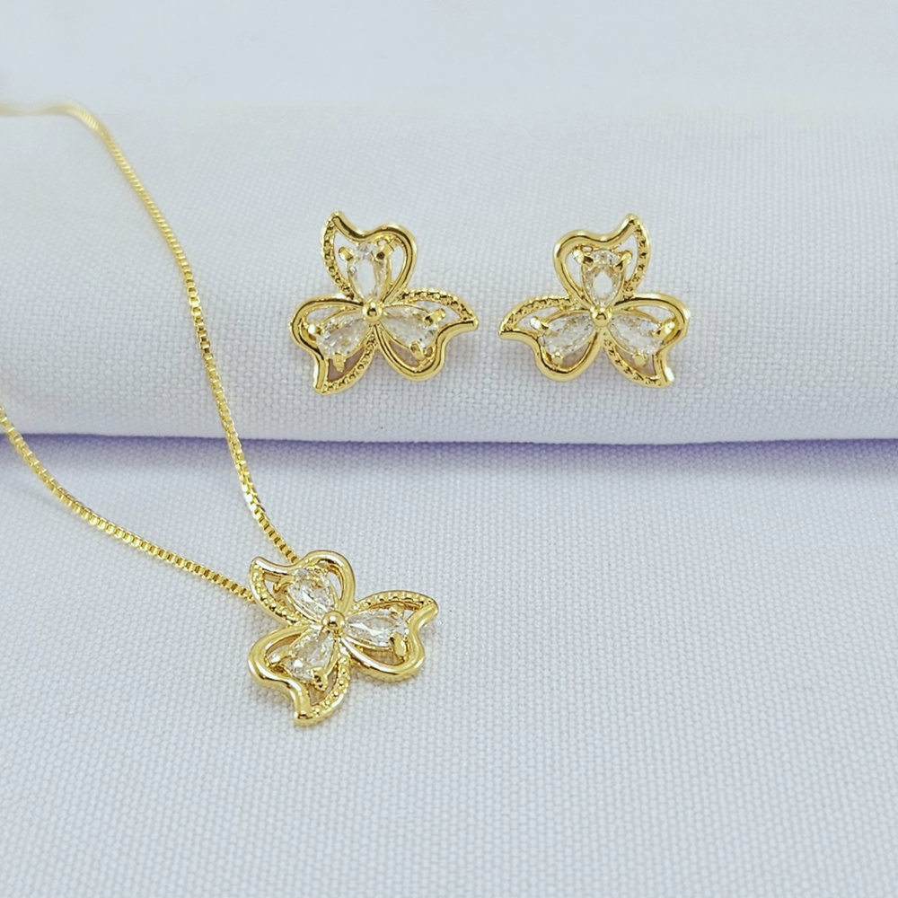 Conjunto flor 3 pétalas detalhado