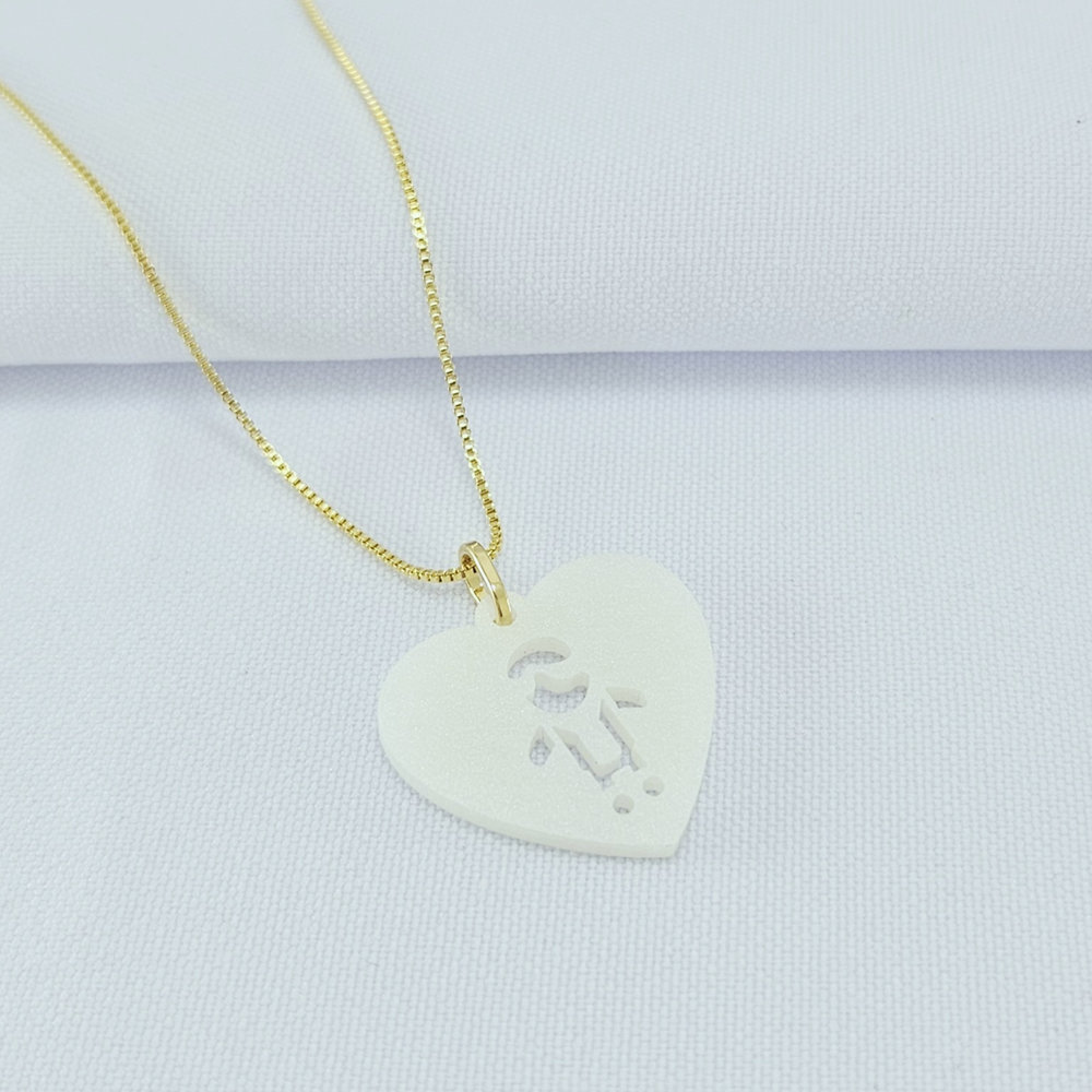 Gargantilha pingente coração 1 menino