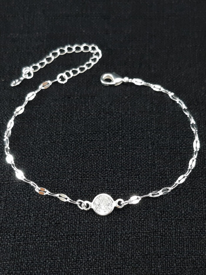 Pulseira elos ovais com ponto de luz