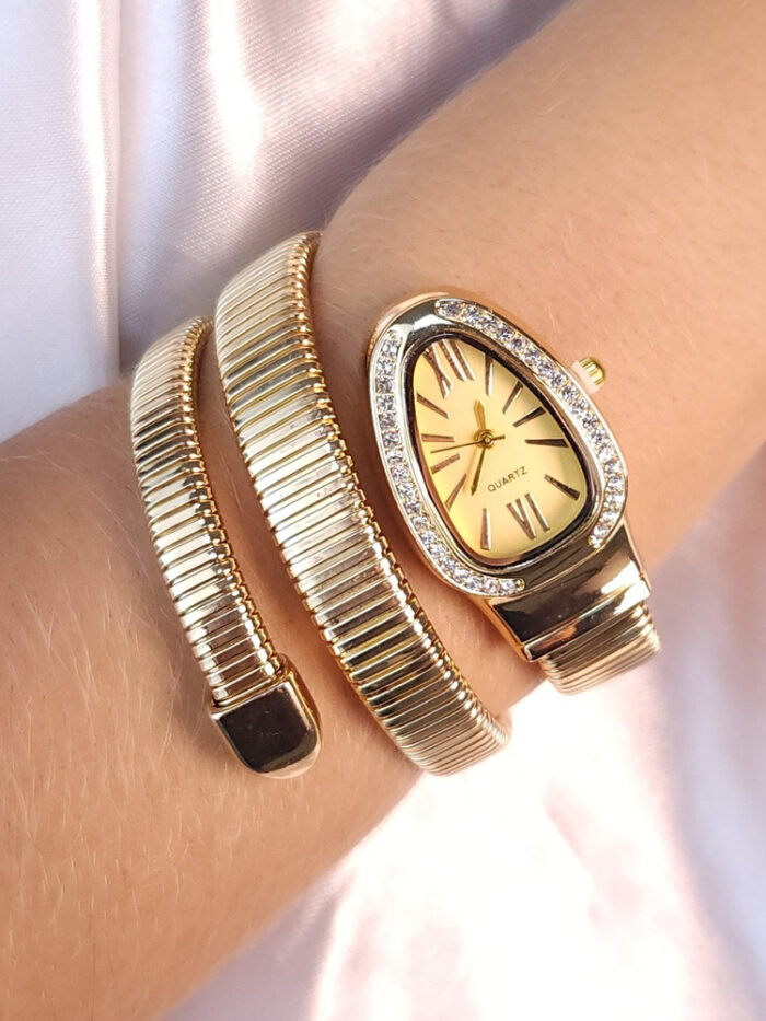 Relógio bracelete estilo serpente