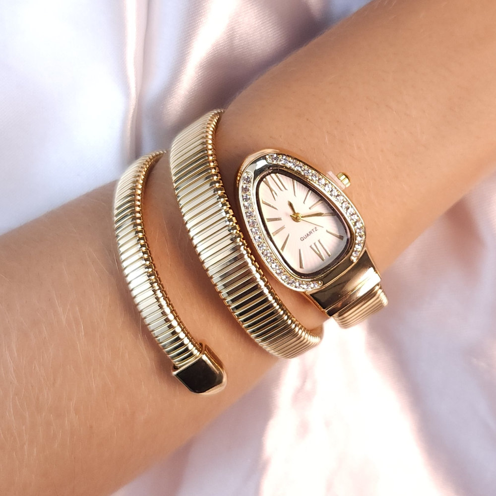 Relógio bracelete estilo serpente - Imagem 2