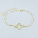 Pulseira trevo cravejado