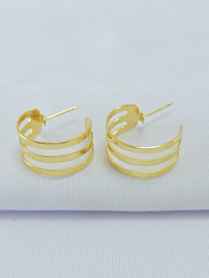 Argola três faixas vazado