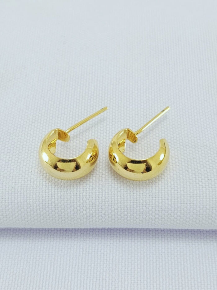 Argolinha boleada dourada