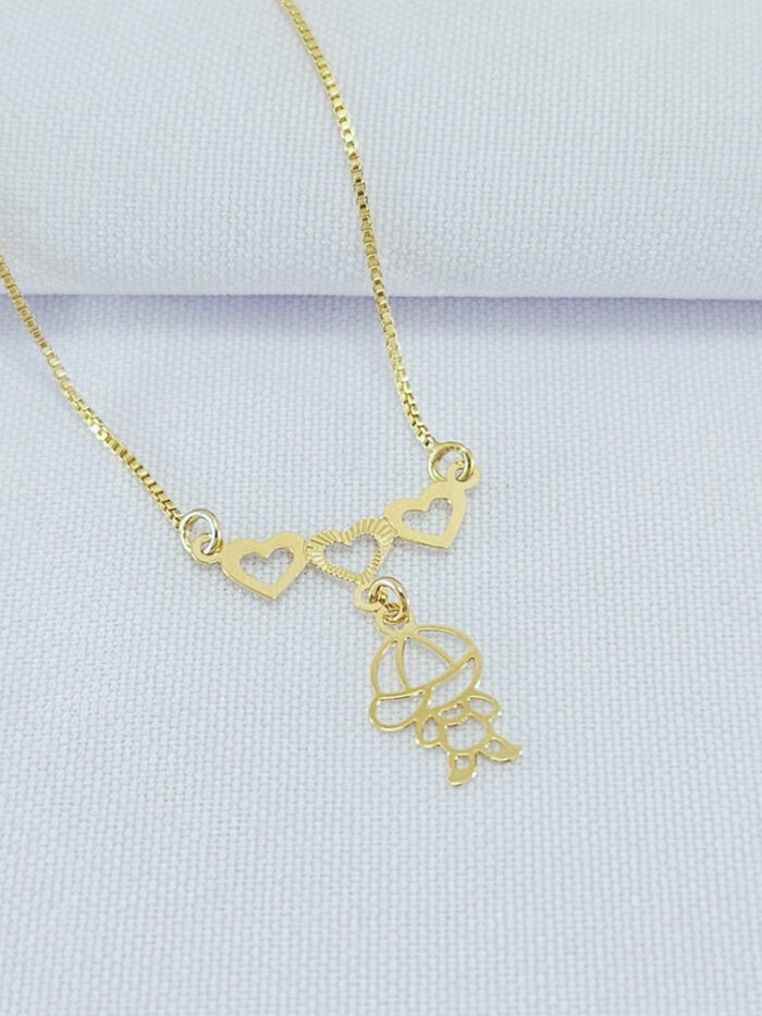 Gargantilha coração pingente menino